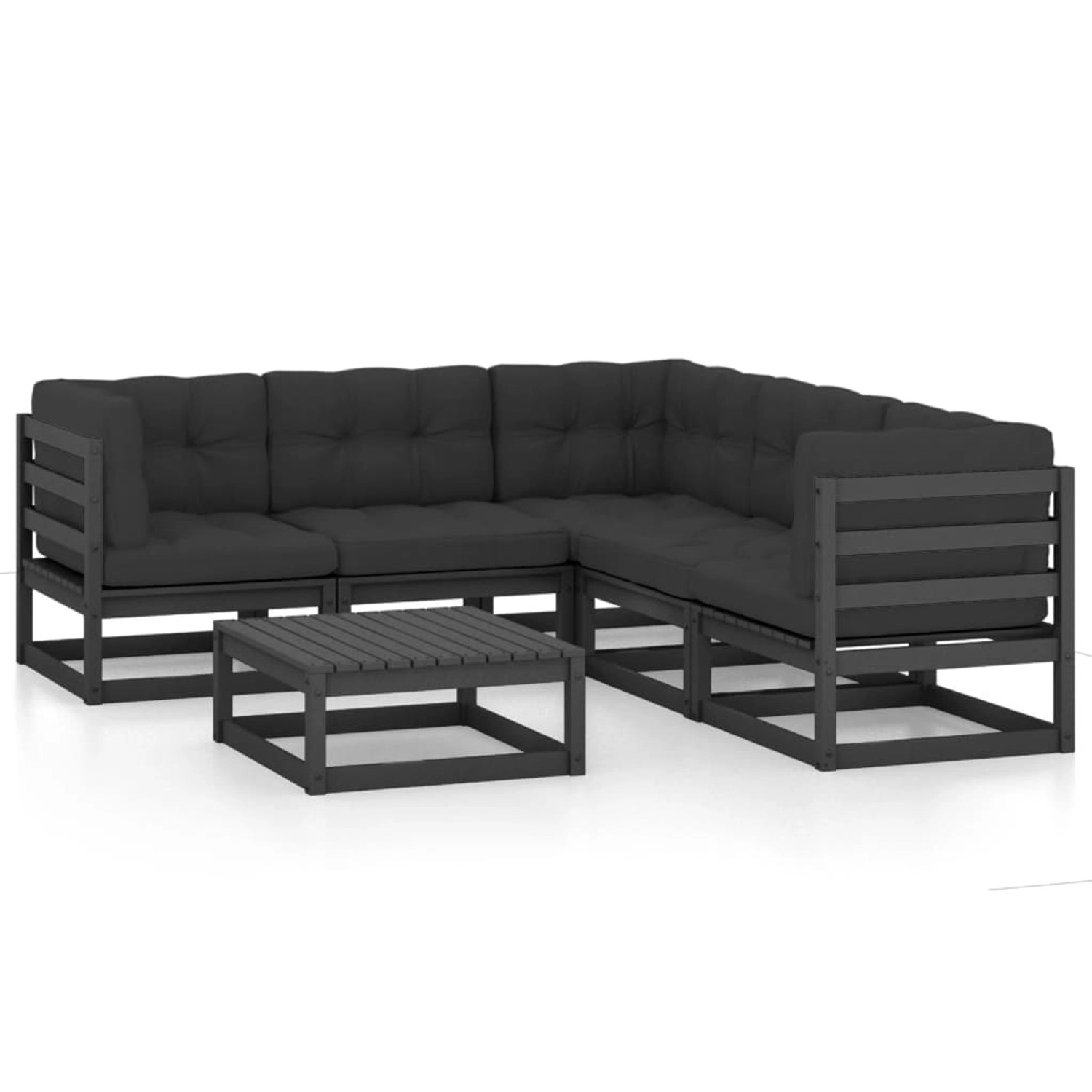 6-tlg. Garten-lounge-set Mit Kissen Kiefer Massivholz günstig online kaufen