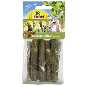 JR Farm Knabberhölzer Haselnuss, 10 Stück, Nagersnack zur Beschäftigung und zum Zahnabrieb.
