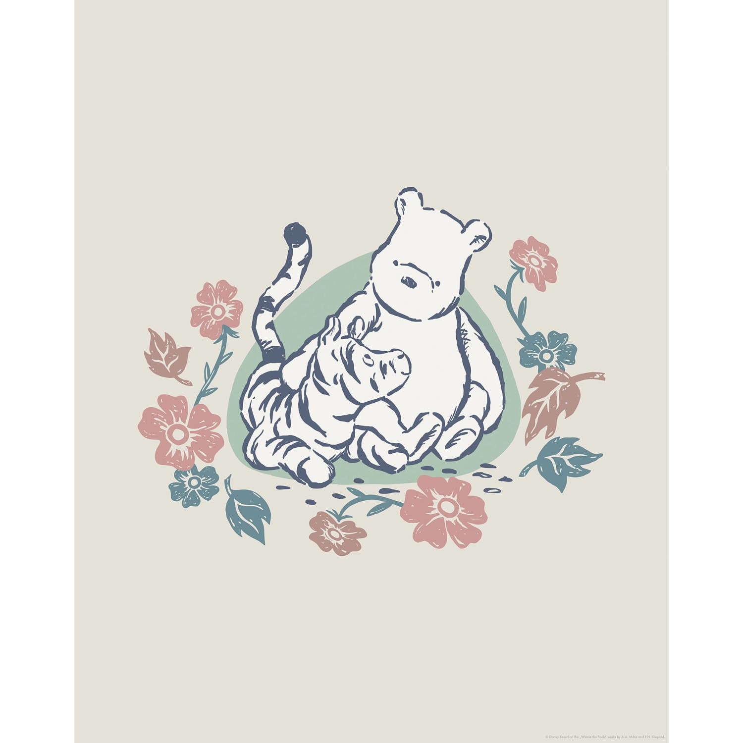 Komar Wandbild Disney Winnie the Pooh Flowers and Friends 40 cm x 50 cm Bei günstig online kaufen