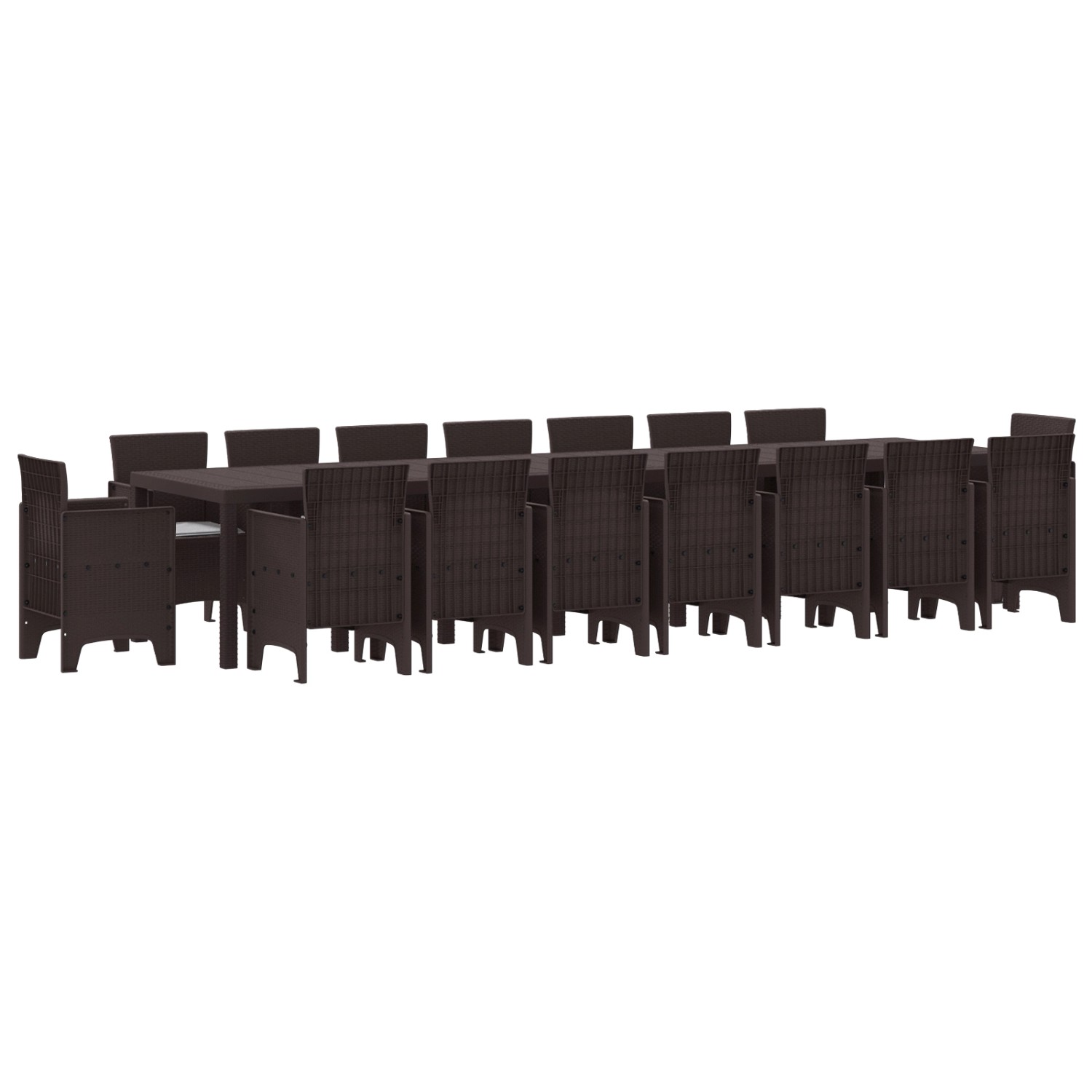 vidaXL 17-Teiliges Garten Essgruppen-Set mit Kissen Braunes Poly-Rattan 337 günstig online kaufen