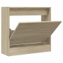vidaXL Schuhregal Sonoma-Eiche 60x21x57 cm Holzwerkstoff 839884