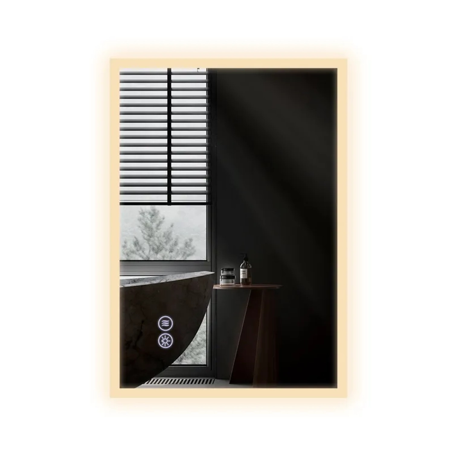 Nettlife Goldstein II Spiegellampe aus Glas L 70 Weiß