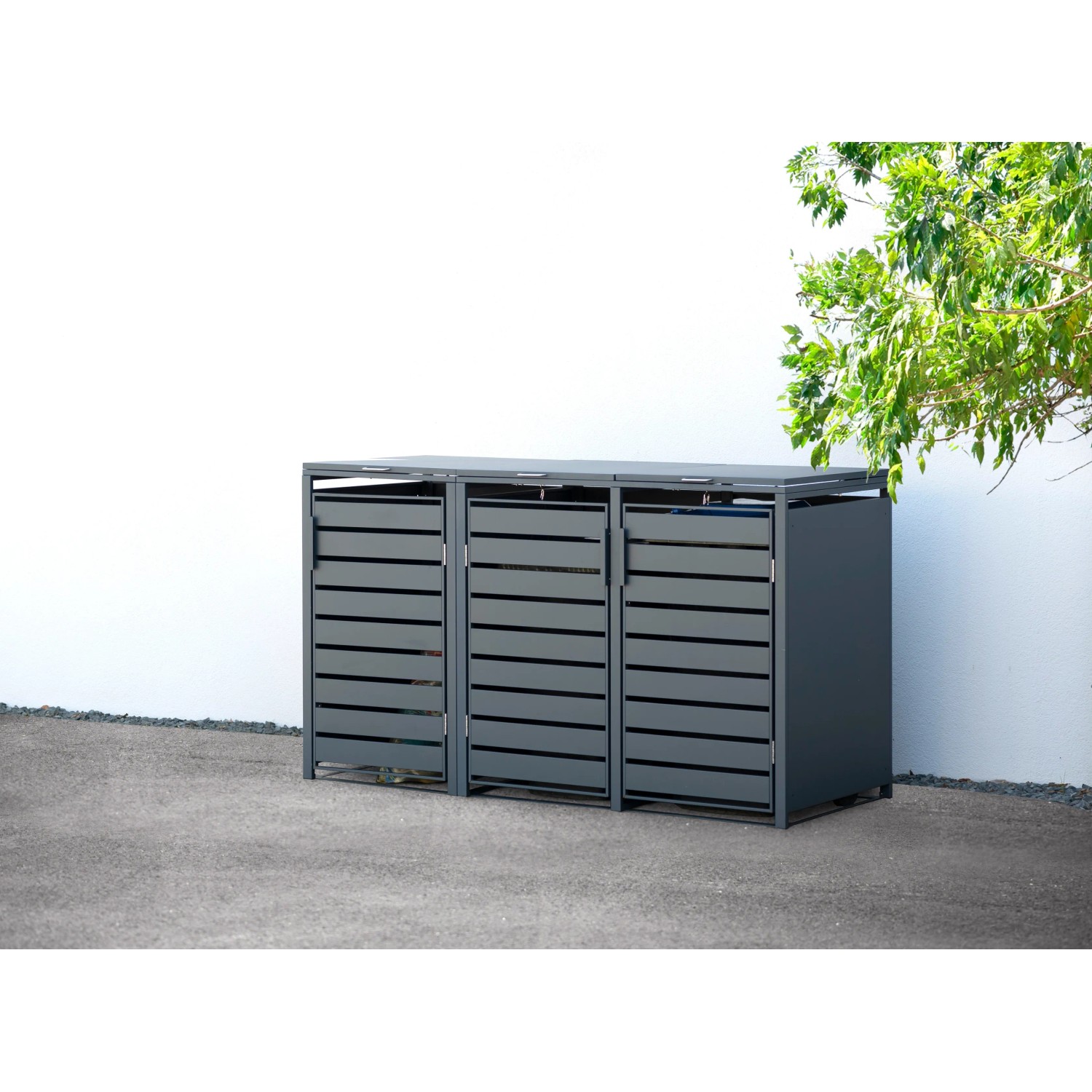 Westmann Mülltonnenbox 3er Metall 240 l Anthrazit 116 x 200 x 80 cm kaufen bei OBI