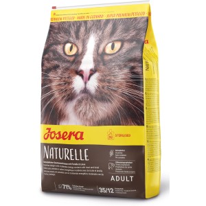 Josera Naturelle Katzen-Trockenfutter mit Forelle, 2kg Packung für ernährungssensible, kastrierte Katzen.