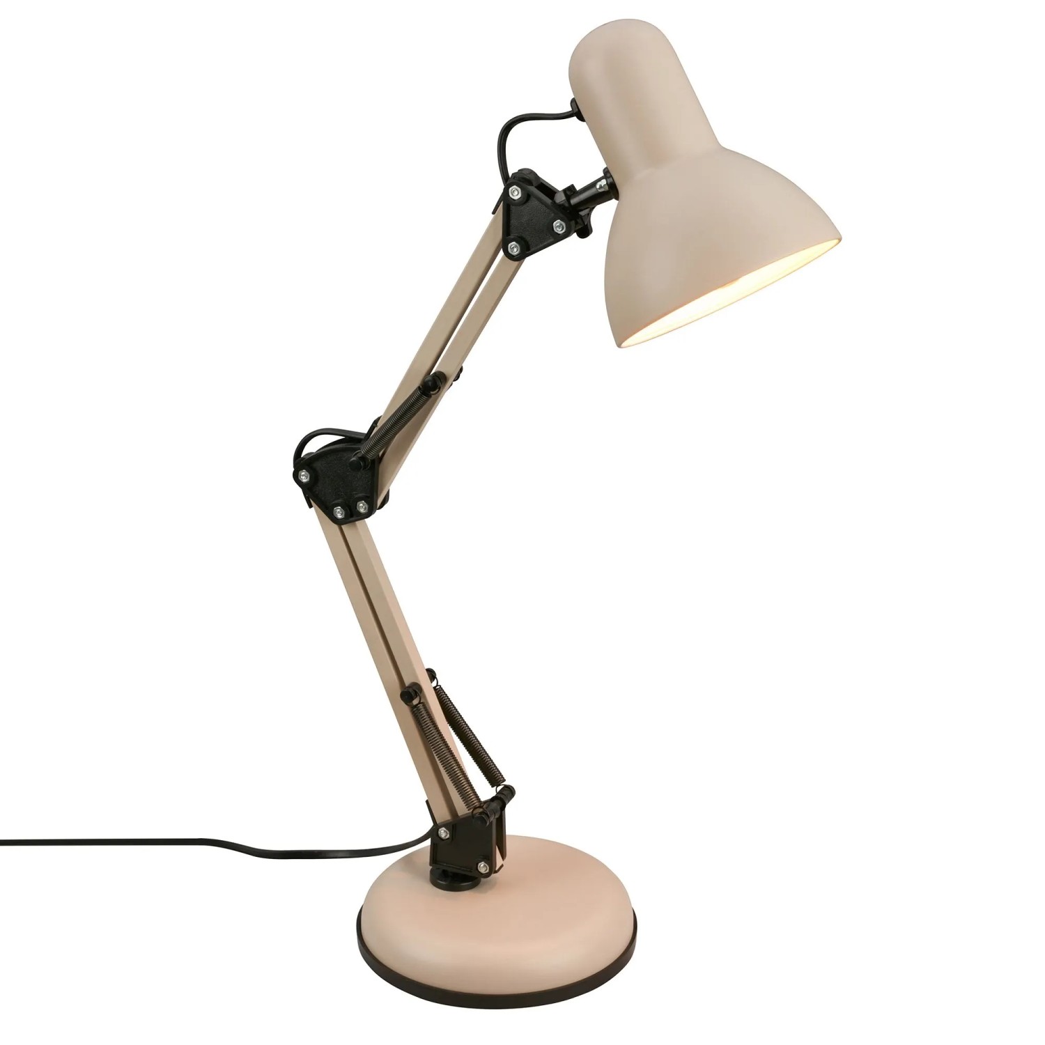 Brilo Tischleuchte Retro Schwenkbar Kabelschalter Ø 15,5 cm x 53 cm Beige günstig online kaufen