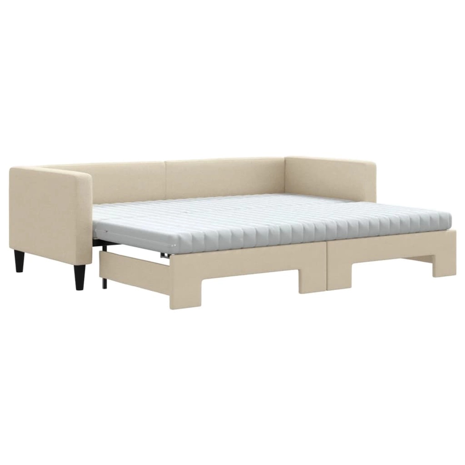 vidaXL Tagesbett Ausziehbar mit Matratzen Creme 80x200 cm Stoff1847373 günstig online kaufen