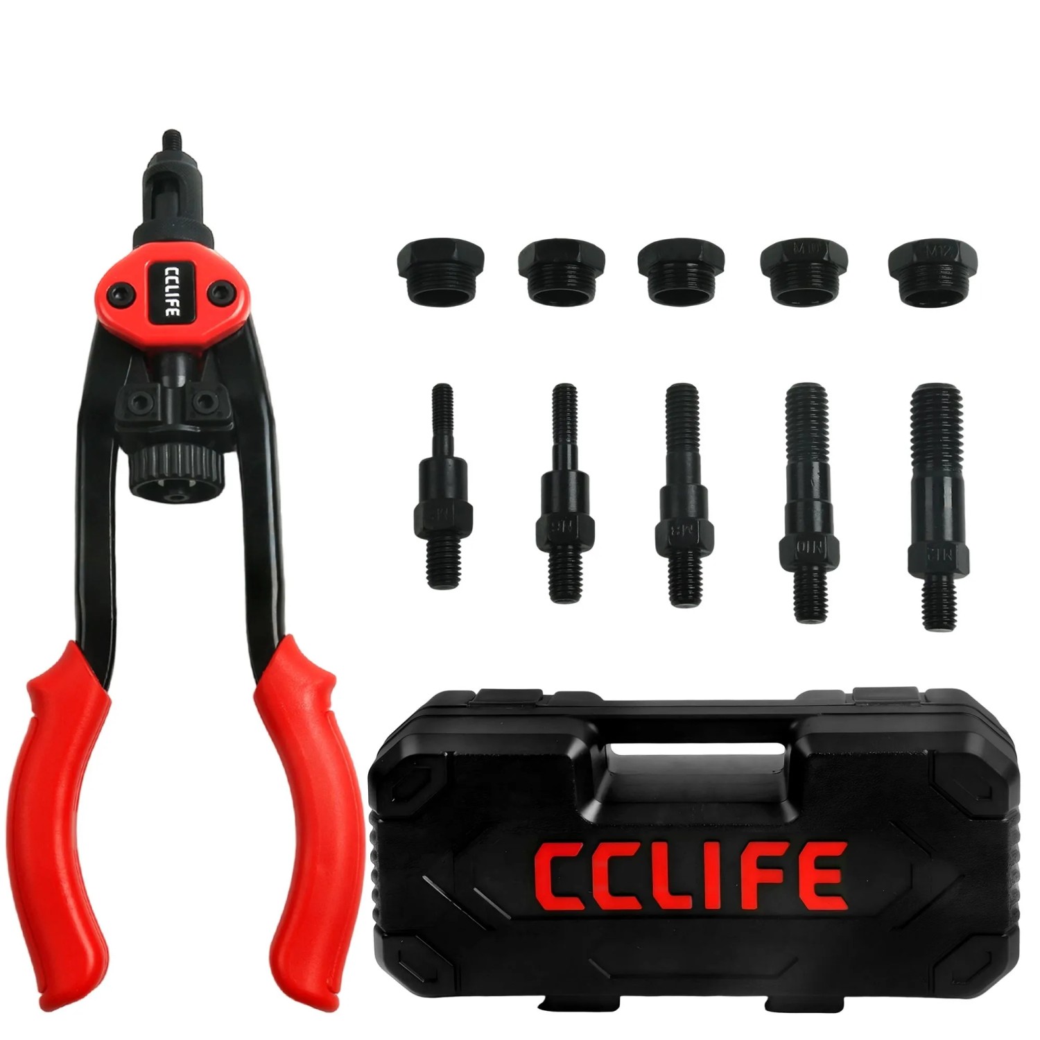 CCLIFE Nietmutternzange Set M5 Bis M12 Mit 150 Nietmuttern