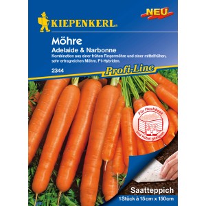 Kiepenkerl Möhren Saatteppich 'Narbonne & Adelaide', orangefarbene Karotten.