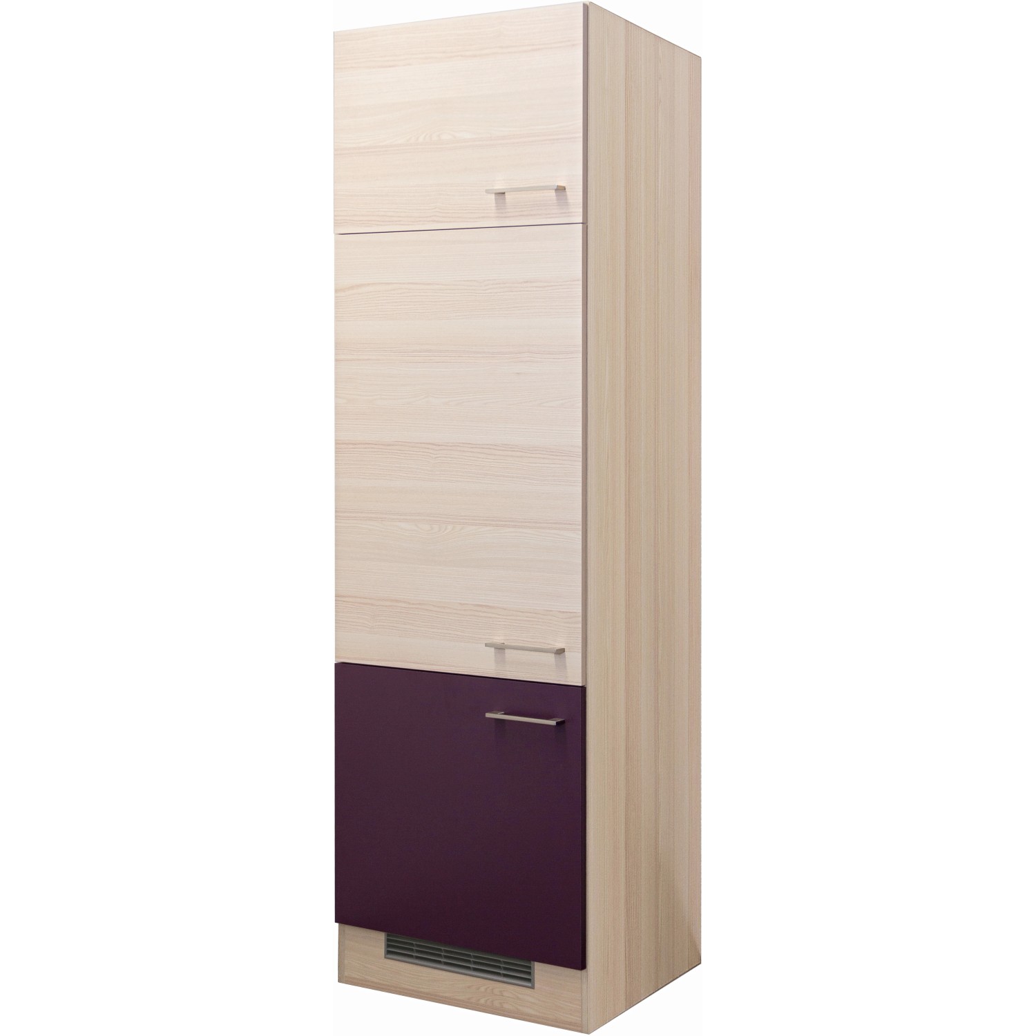 Flex-Well Exclusiv Geräteumbauschrank Focus 60 cm Akazie-Aubergine-Akazie