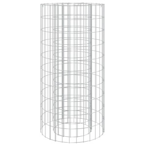 Leere, zylindrische Gabionen-Feuerstelle aus verzinktem Eisen, Ø 50 cm, zur individuellen Befüllung.