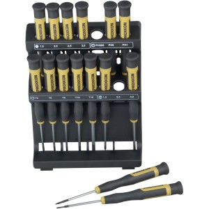 Proxxon Micro-Driver Schraubendreher-Satz, 15-teilig im Halter, für Feinmechanik.