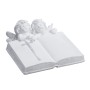 Relaxdays Grabengel mit Buch Polyresin Weiß Wetterfest Frostfest 10 cm x 20 cm x 20 cm 770 g