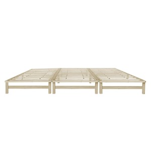 Homestyle4u Familienbett XXL 270x200 cm, braunes Holzbett mit Lattenrost