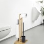 WENKO Stand WC-Garnitur Rivalta Allegre aus Rattan und Bambus mit WC-Bürste und Papierhalter.