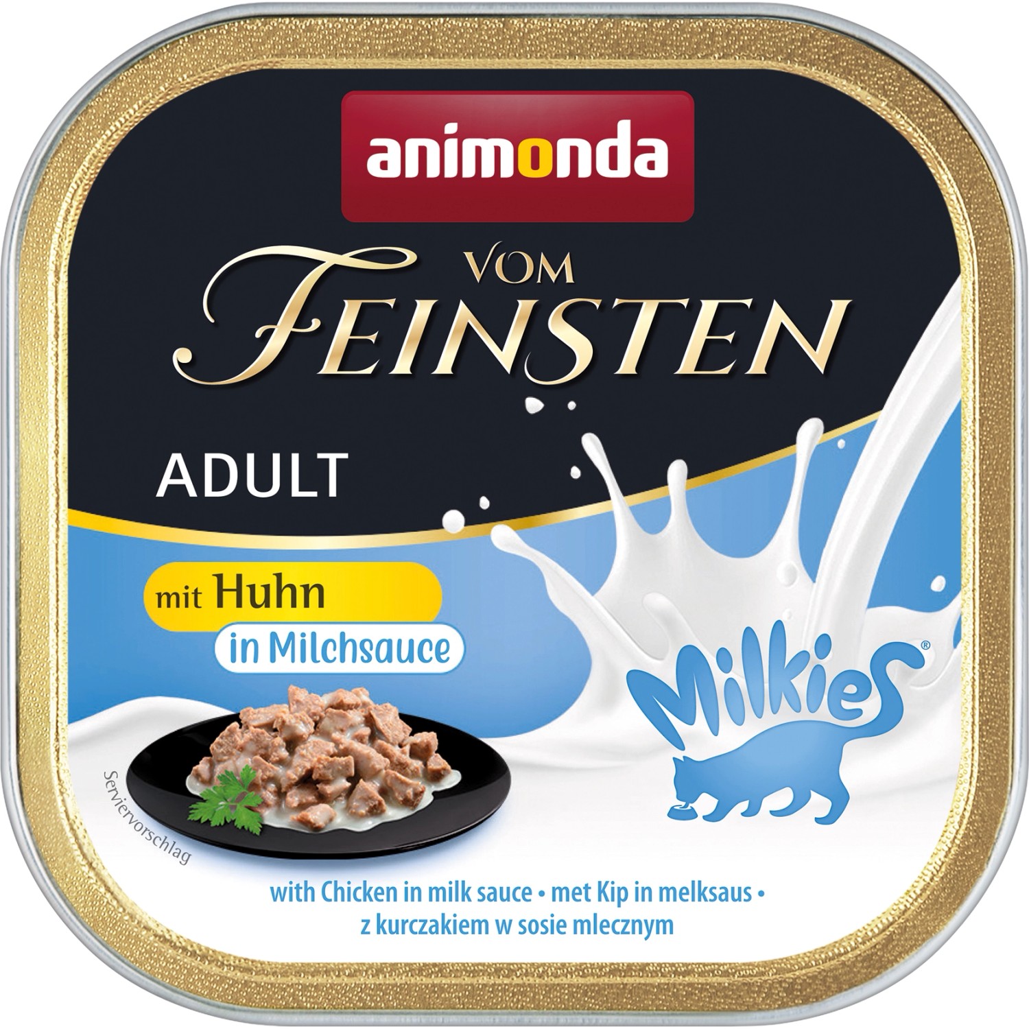 Vom Feinsten Katzen-Nassfutter Adult Huhn in Milchsauce 100 g
