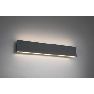 LED-Wandlampe Concha von Trio Leuchten in Anthrazit, 80x47cm, mit warmweißem Licht.