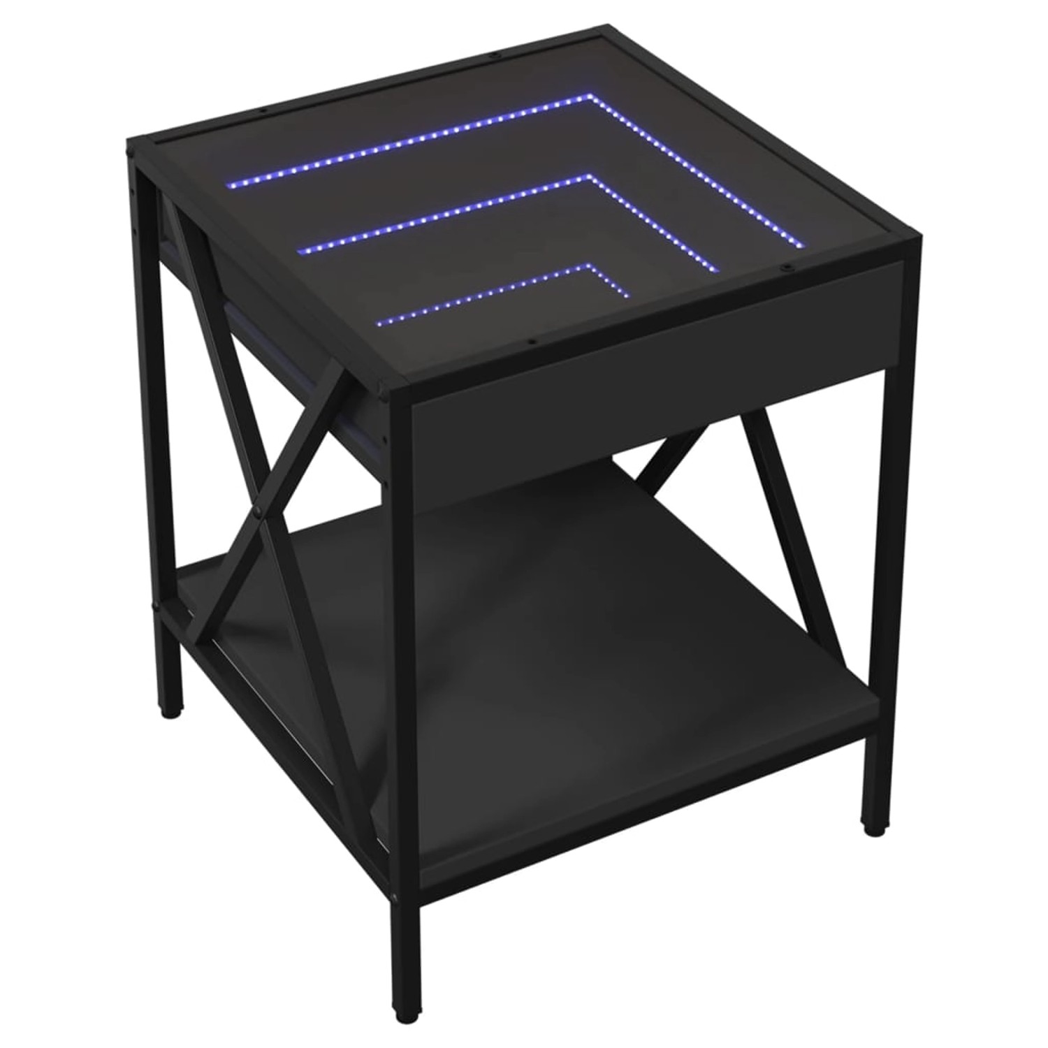 vidaXL Nachttisch mit Infinity-LED Schwarz 40x40x49 cm 3284096