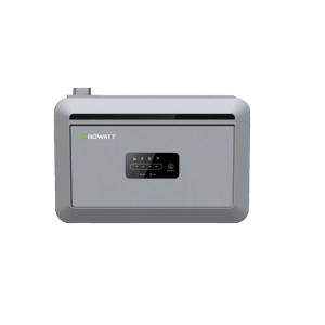 Growatt Nexa 2000 All-In-One Speicher für Balkonkraftwerke, graues Gehäuse.