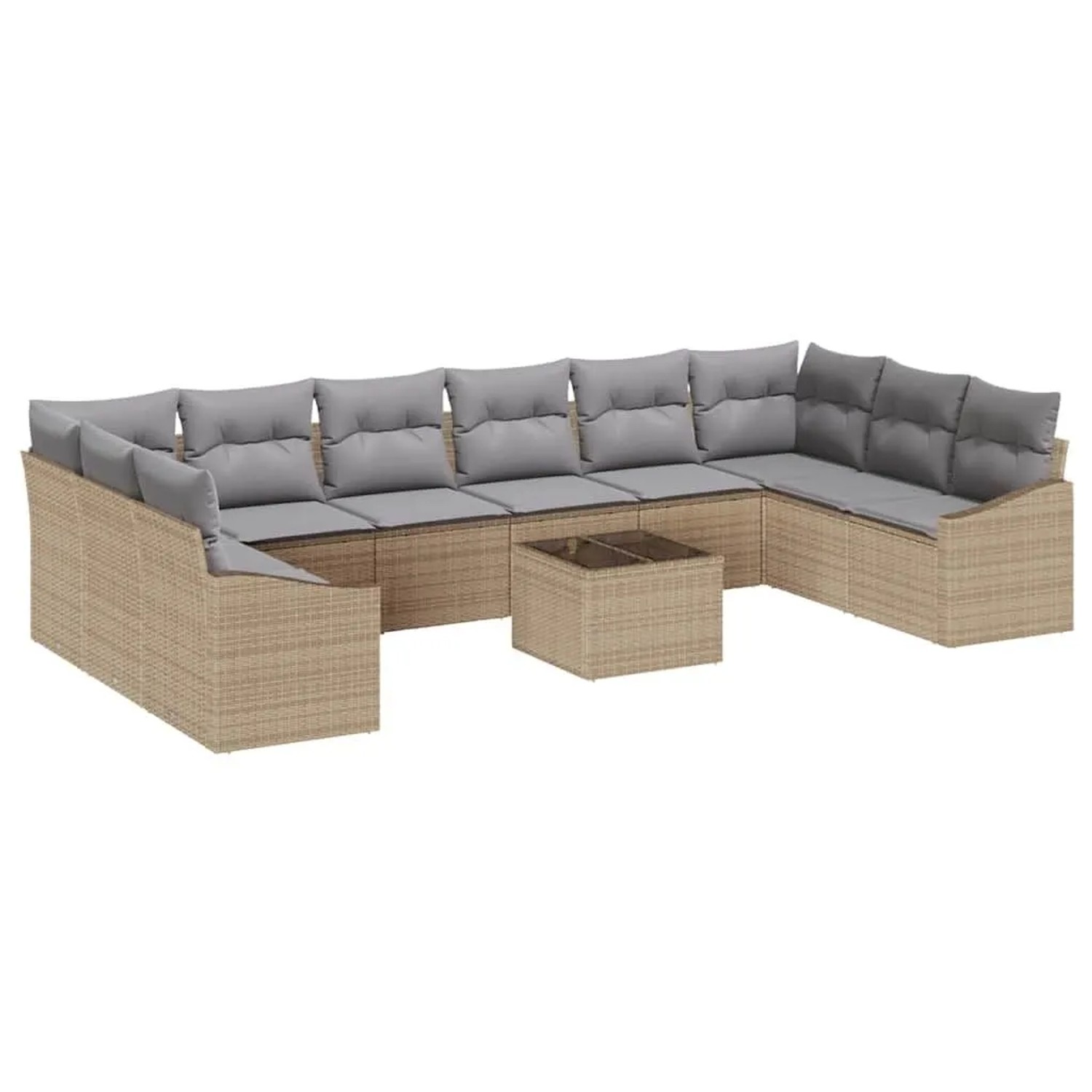 vidaXL Garten Essgruppe mit Kissen 11-Tlg Beige und Hellgrau 3355579 günstig online kaufen