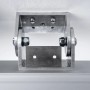 Detailaufnahme: Kniestock-Bausatz Beschlag mit Blende (2000 mm) für Glastüren & Schiebetüren.