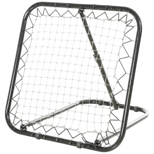 Schwarzer HOMCOM Fußball Rebounder aus Metall mit PE-Netz für Training und Spiel.