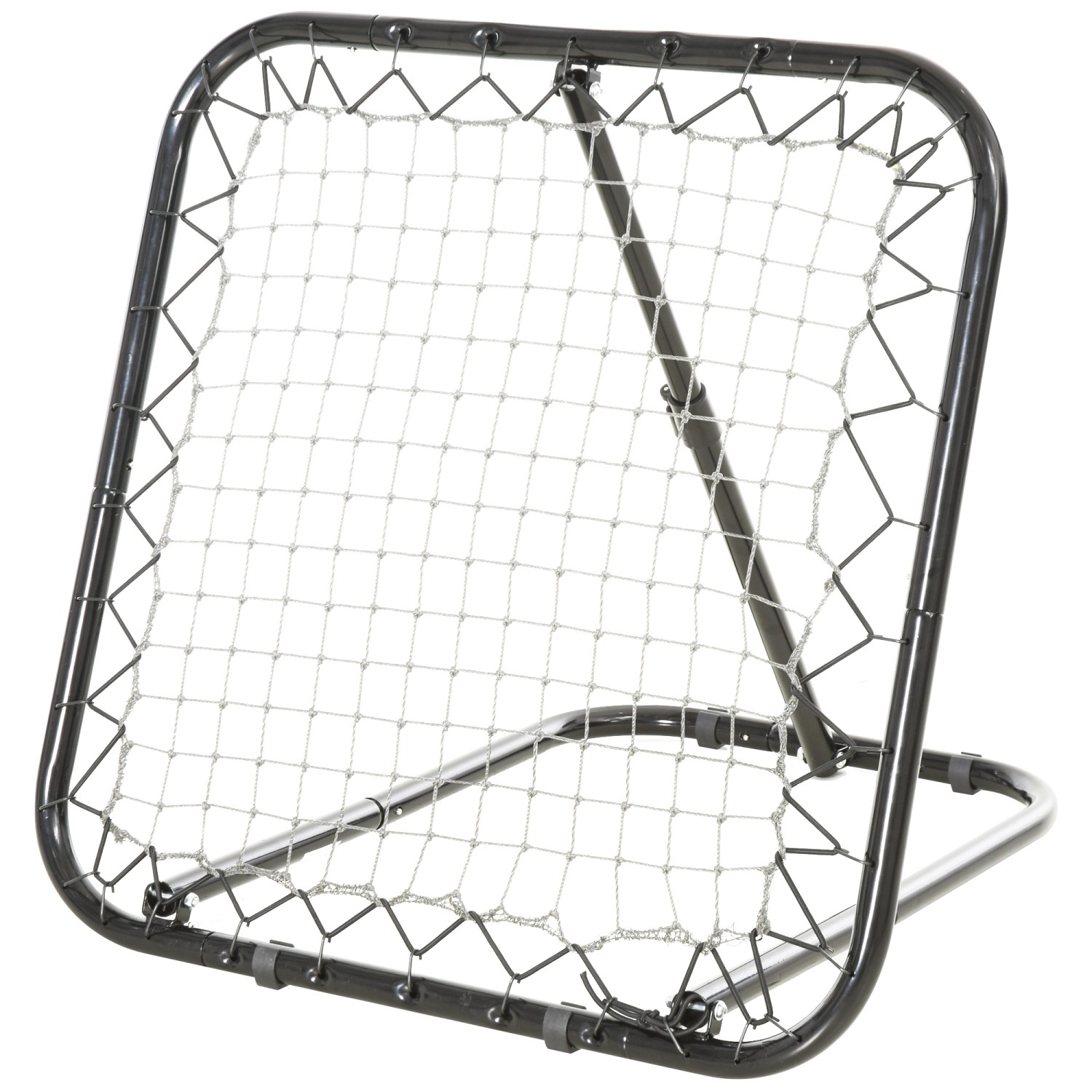 HOMCOM Fußball Rebounder PE  Metall Schwarz 78L x 84B x 65-78H cm