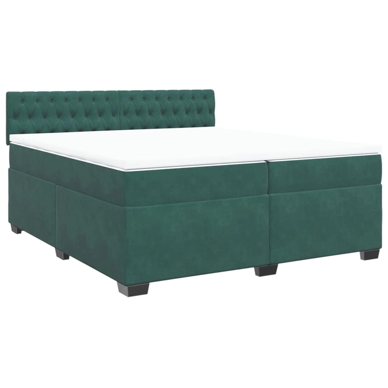 vidaXL Boxspringbett mit Matratze Dunkelgrün 200x200 cm Samt 3286411 günstig online kaufen
