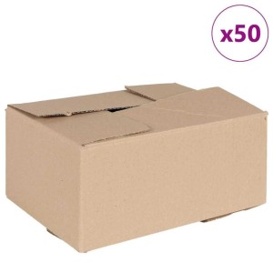 vidaXL Faltbox mit Speicher 50 Stk Natur 30 x 21,5 x 14 cm Karton 4106567
