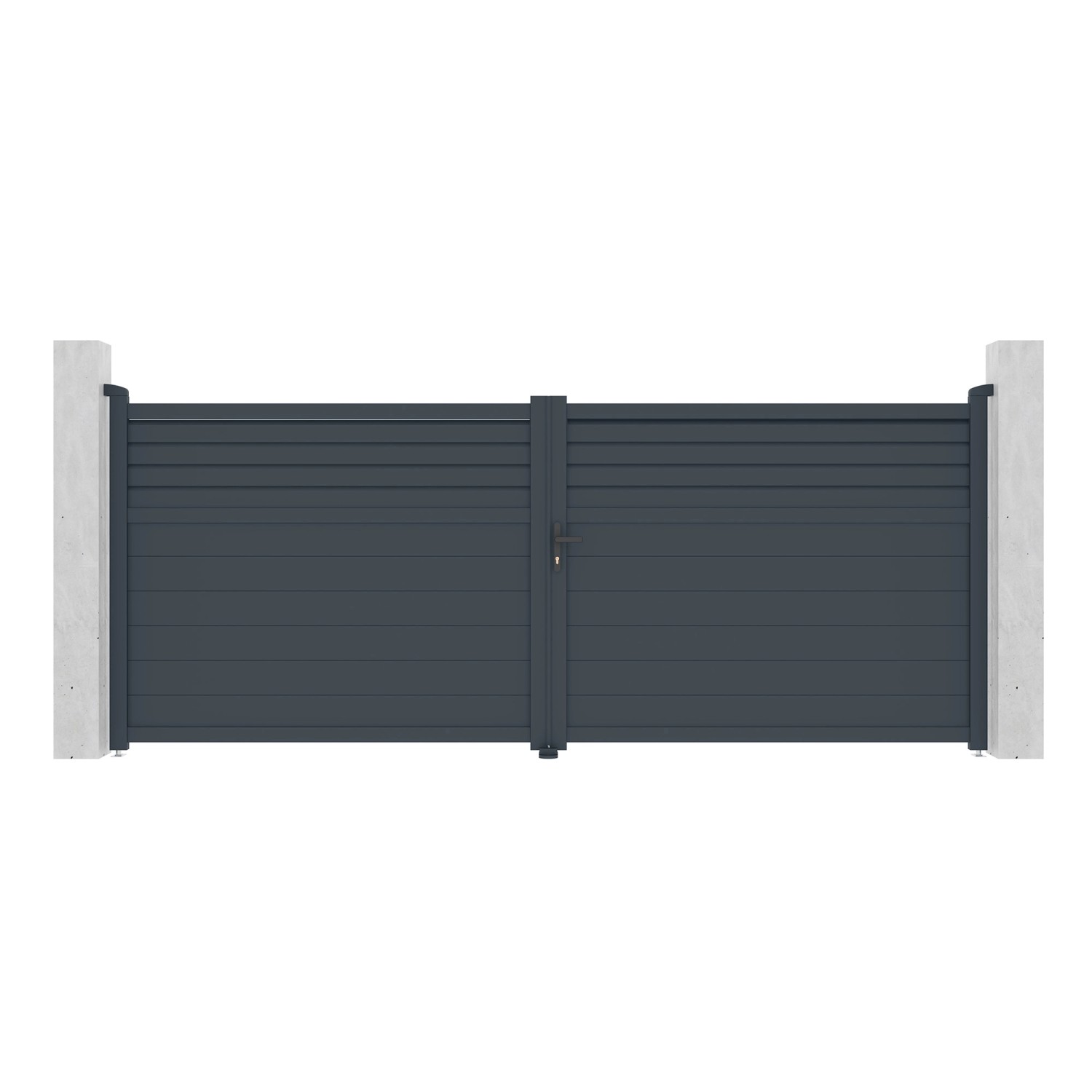 Casanoov Doppelflügeltor Aus Aluminium Carpatia 400x160cm Grau günstig online kaufen
