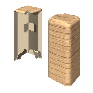 Egger Außenecken Kubisch, 6 cm, Eiche Cappuccino, 2er-Pack für Sockelleisten.