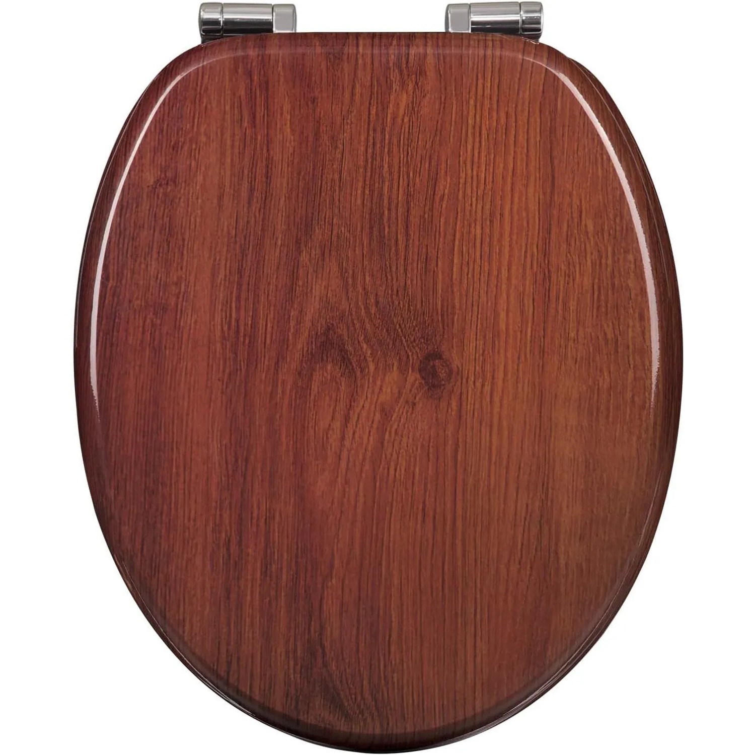 WOLTU WC-Sitz mit Absenkautomatik MDF Holzkern Softclose Scharnier Oval