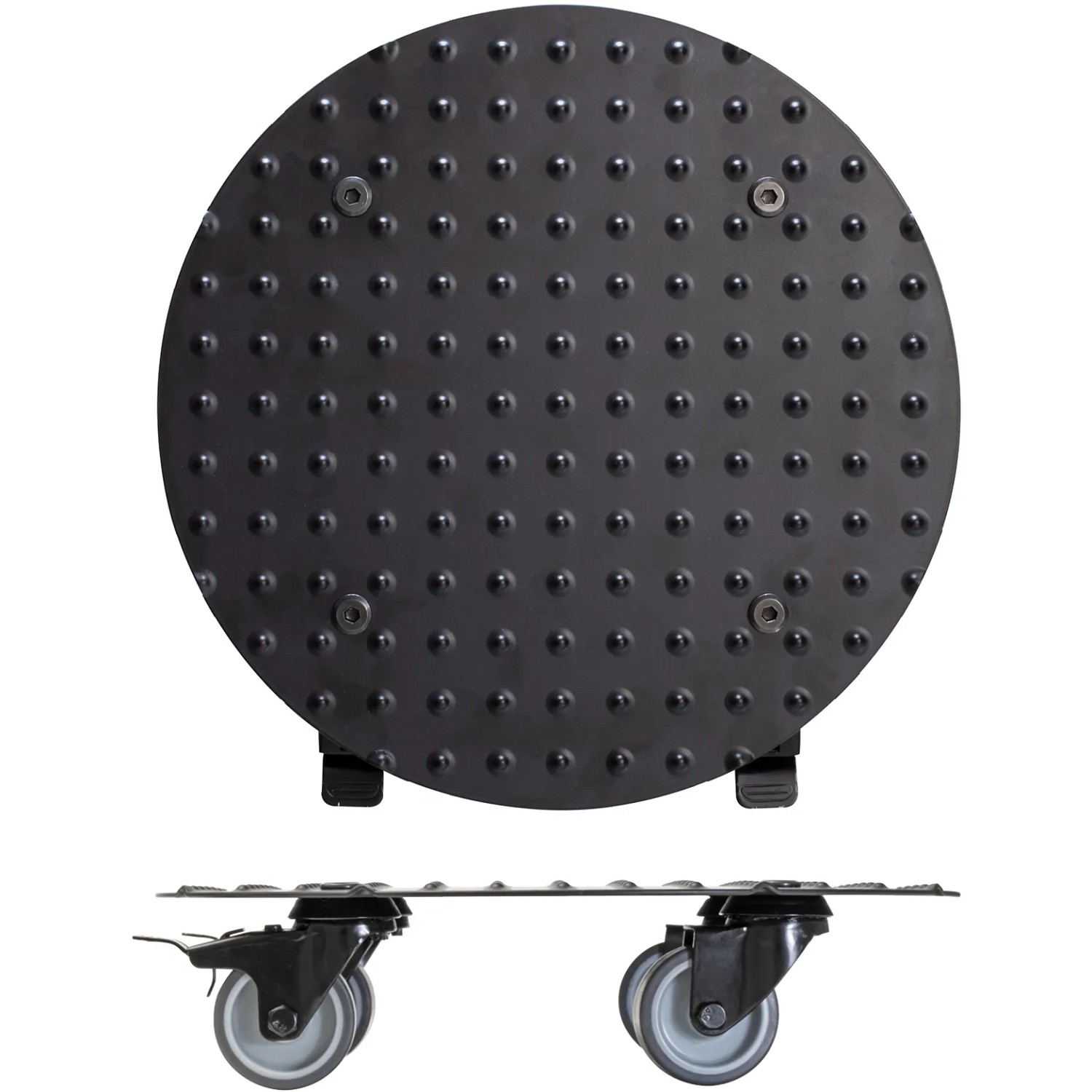 Schwarzer Wagner Pflanzenroller GH 7007 Ø 30 cm mit Noppenstruktur und Rollen.