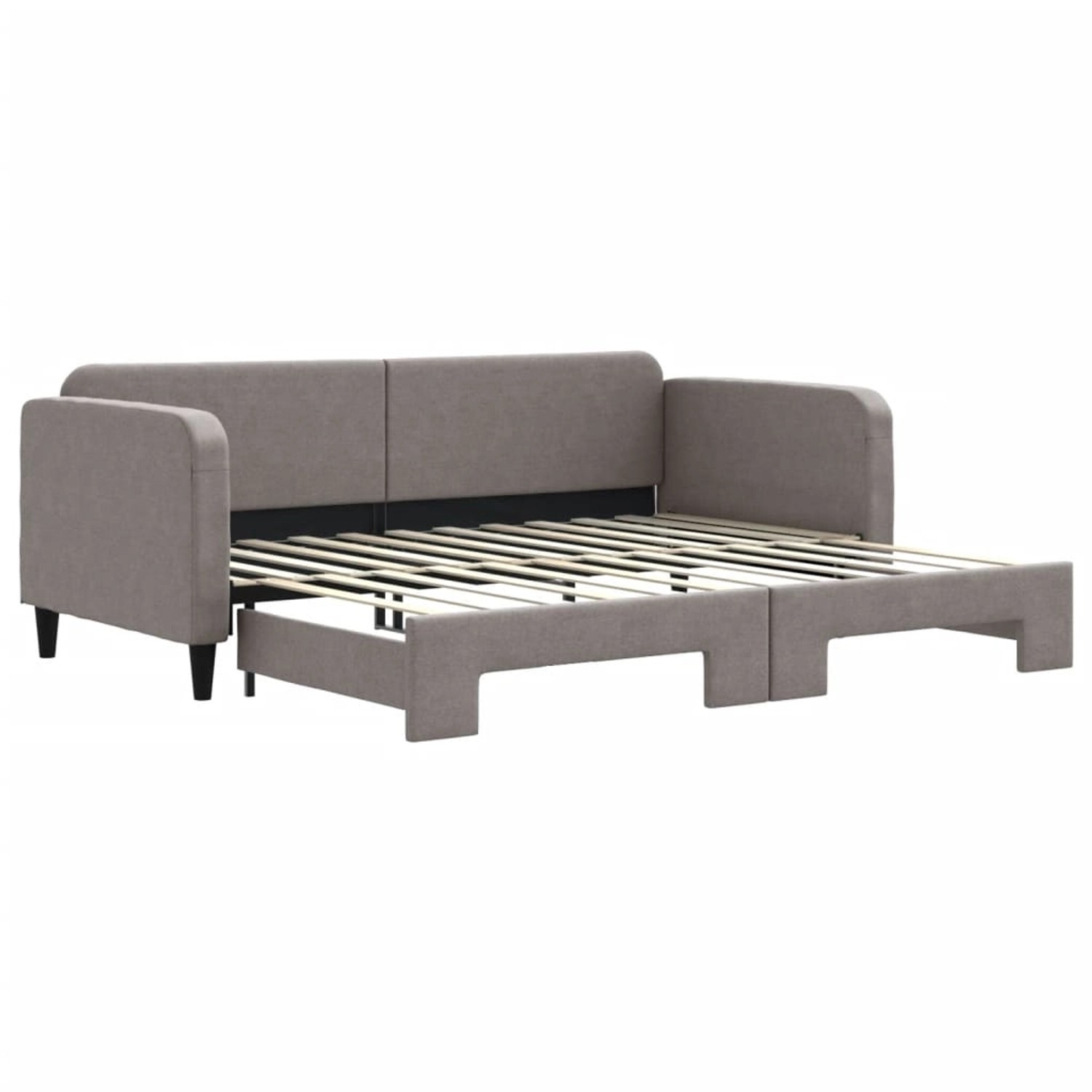 vidaXL Tagesbett Ausziehbar Taupe 90x200 cm Stoff1899726