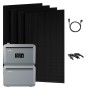 Growatt Balkonkraftwerk Set NEXA 2000 Speicher 4096 Wh, 4 Full-Black Glas-Glas Solarmodule, Kabel.