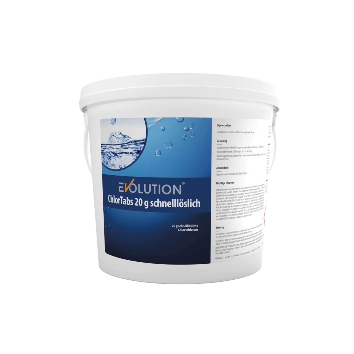 Evolution ChlorTabs 5 kg Schnelllösliche 20 g Tabletten Desinfektion Schwim günstig online kaufen