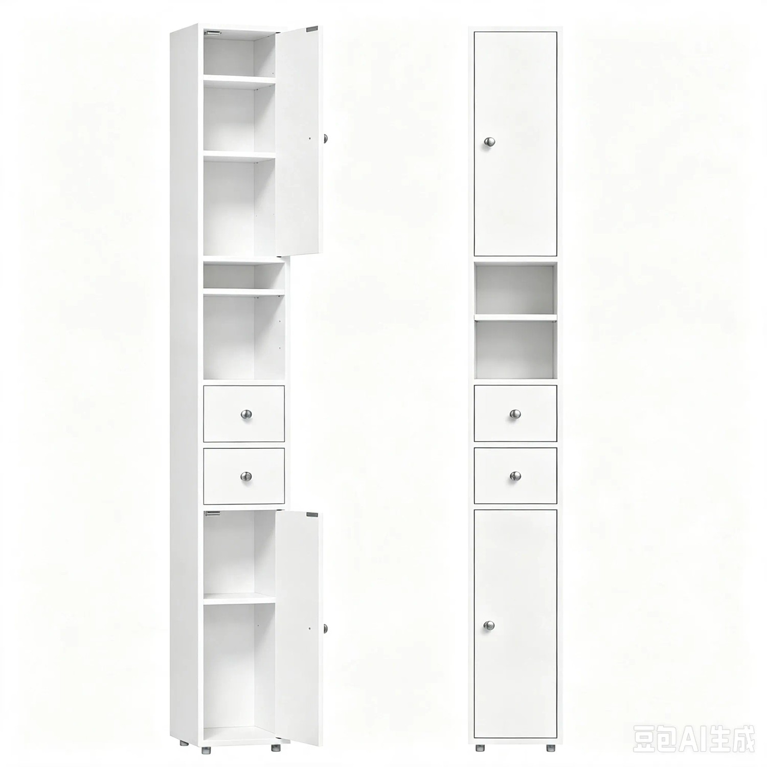 EUGAD Hochschrank Badschrank mit Schubladen Fächern