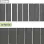 Vergleich: urfence PVC Sichtschutz (unten) mit dichten, grauen Stäben für mehr Privatsphäre als andere Modelle (oben).