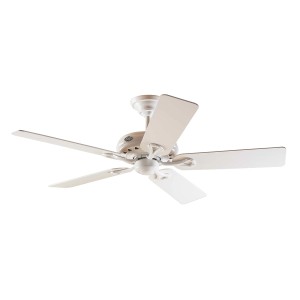 Weißer HUNTER FANS Deckenventilator Savoy, 132 cm Durchmesser, mit Zugkette.
