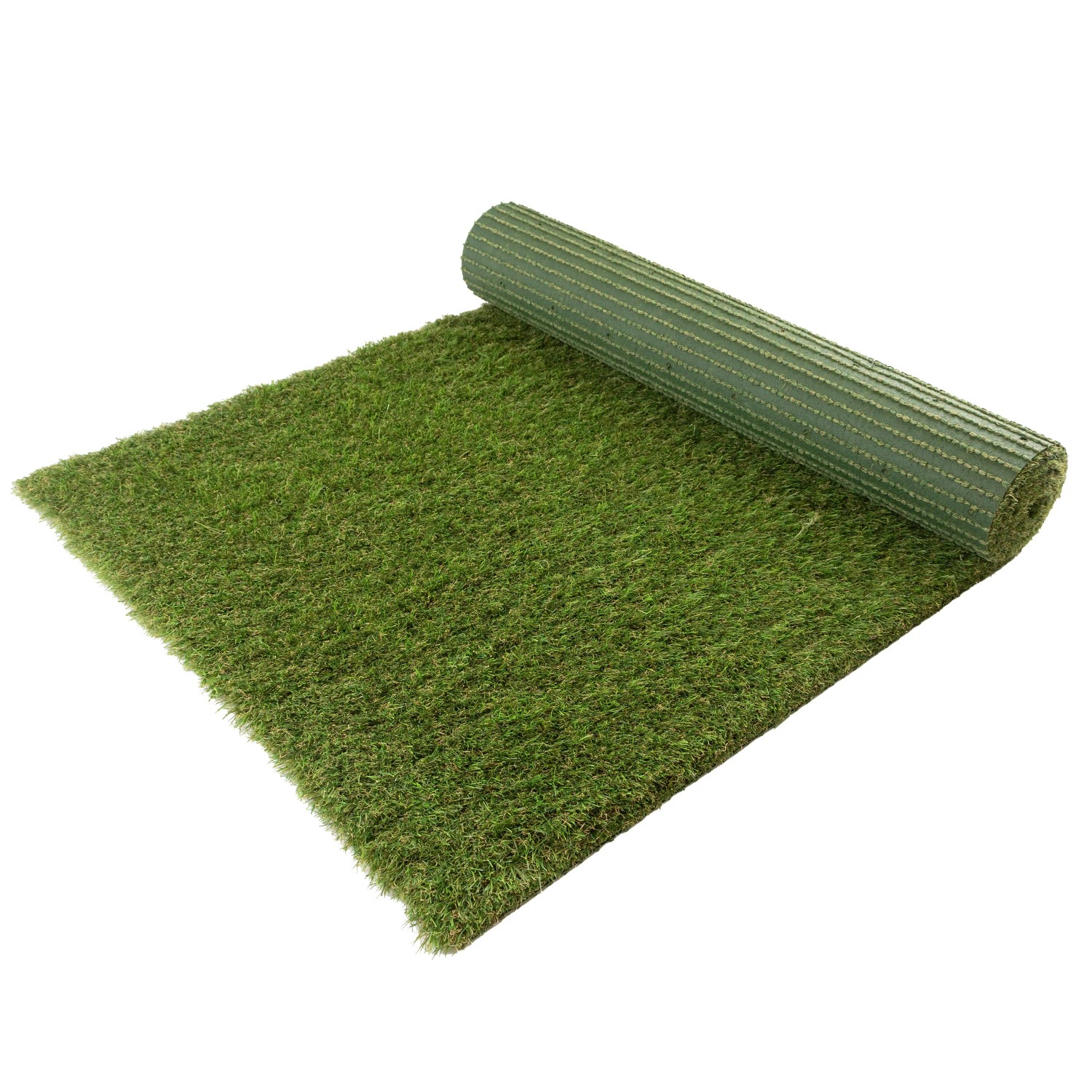 Primaflor Kunstrasen Cyprus, 4,00m x 3,50m, gerollt und ausgerollt, sattes Grün.