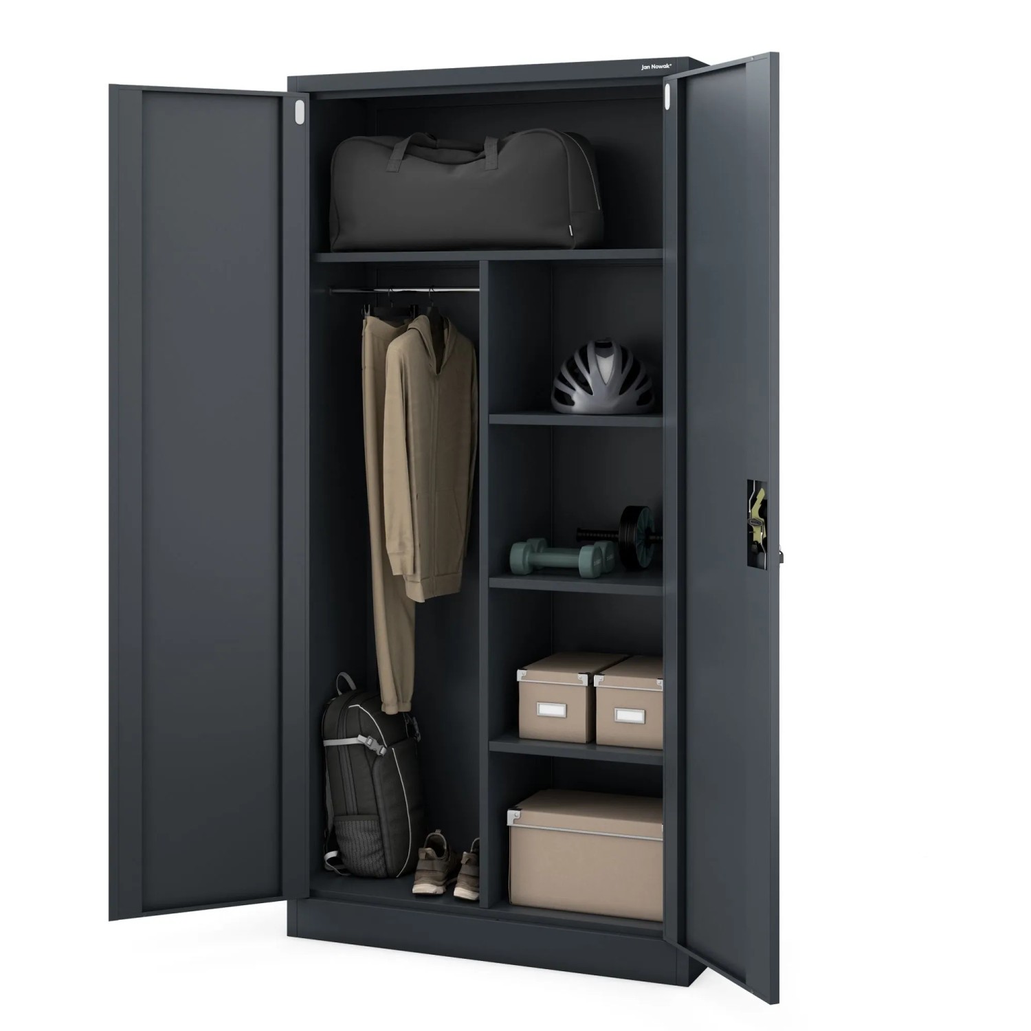 Jan Nowak Mehrzweckschrank Dawid 185 x 90 x 45 cm Anthrazit_2