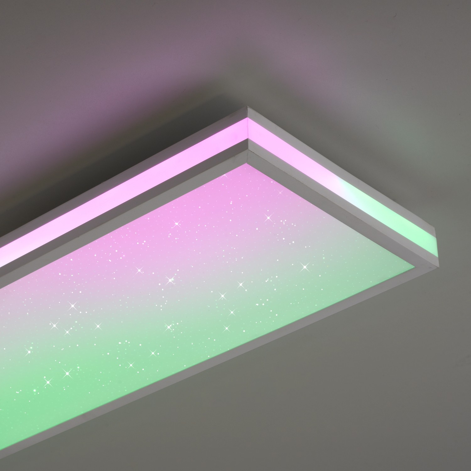 Digitales LED-Panel Mario, 100x25 cm, mit Farbwechsel und Sternenhimmel-Effekt. Moderne Deckenleuchte.
