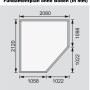 Grundriss Karibu Holz-Gartenhaus Terragrau, Maße 209x213 cm (ohne Boden).