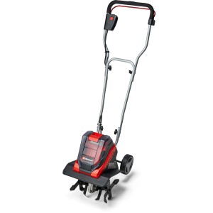 Einhell Akku-Bodenhacke GE-CR 30 Li Solo: Akkubetriebene Motorhacke mit roten und schwarzen Elementen.