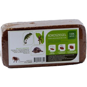 Kokosfaser Bodengrund, 8 Ziegel à 650g, für Terrarien. Natürlicher, feiner Bodengrund für Reptilien und Amphibien.