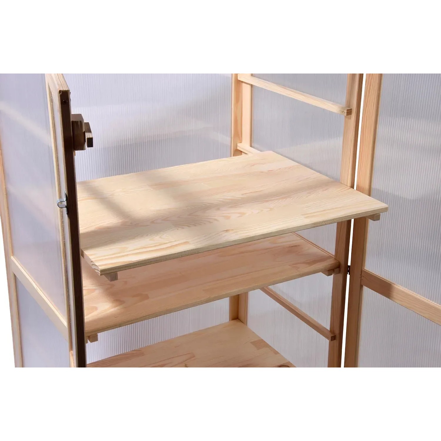 Dobar Anzuchtschrank Dome, großes Indoor Gewächshaus aus FSC®-zertifiziertem Holz mit Regalböden.