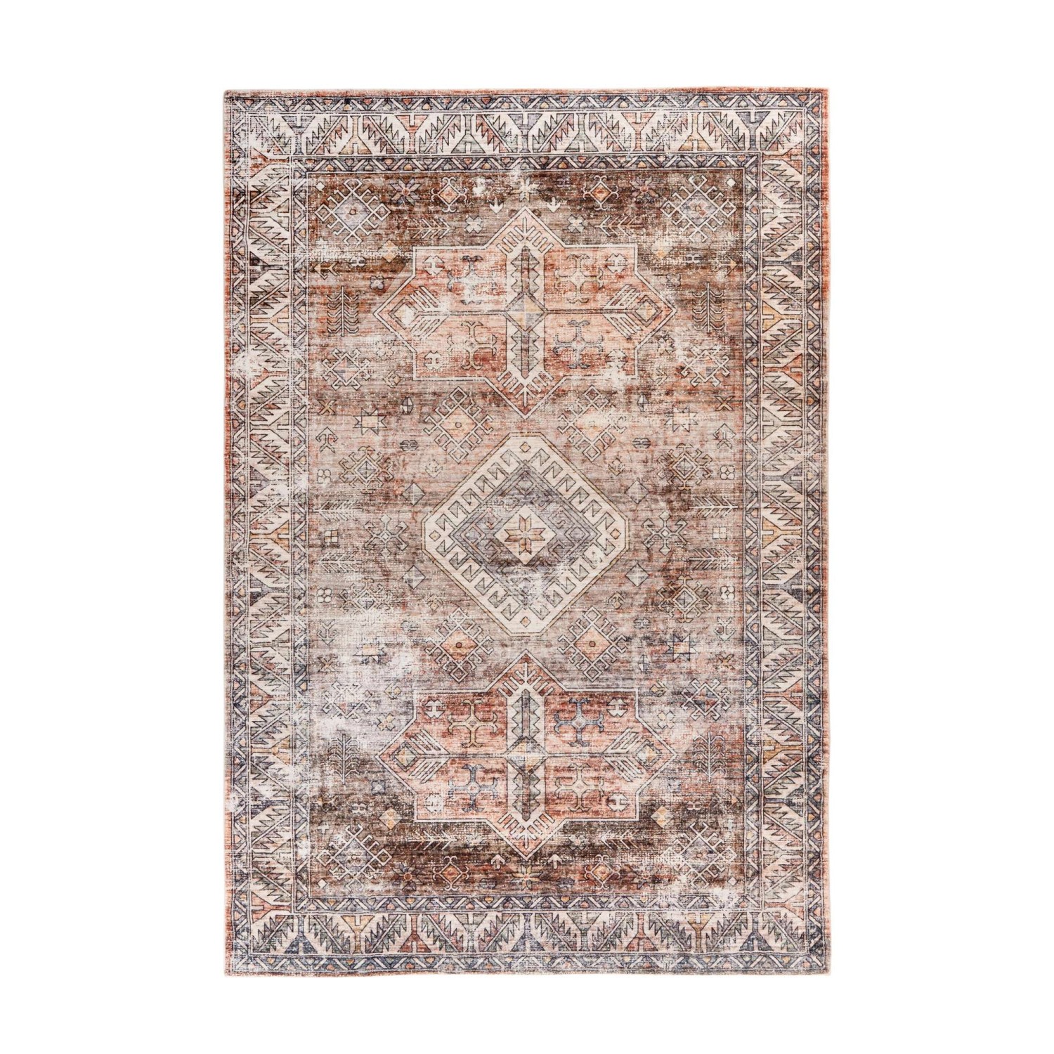 MeGusta Kurzflor Teppich Vintage UsedLook Terra 120x170 cm Consuelo