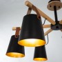 Moderne ARTE LAMP Deckenlampe mit schwarzem Lampenschirm und Holzdetails. Ideal für Wohn- und Schlafzimmer.