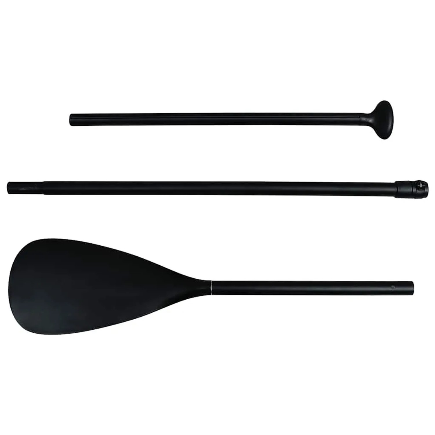 vidaXL Paddel für Stand Up Paddle Board (SUP), schwarz, zerlegt in drei Teile.