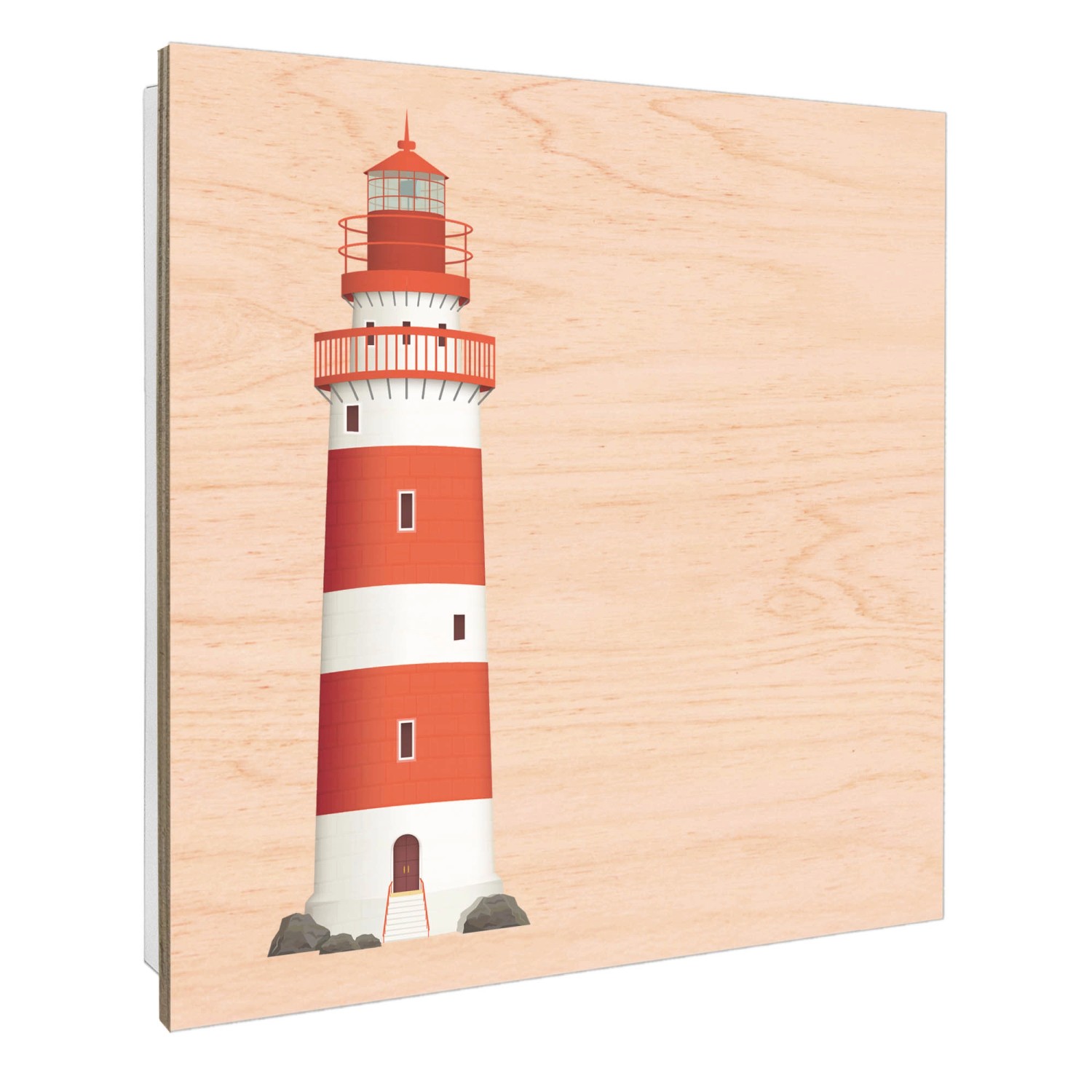 Banjado Schlüsselbox mit Küstenwächter-Motiv. Weißer Schlüsselkasten aus Holz mit 50 Haken.