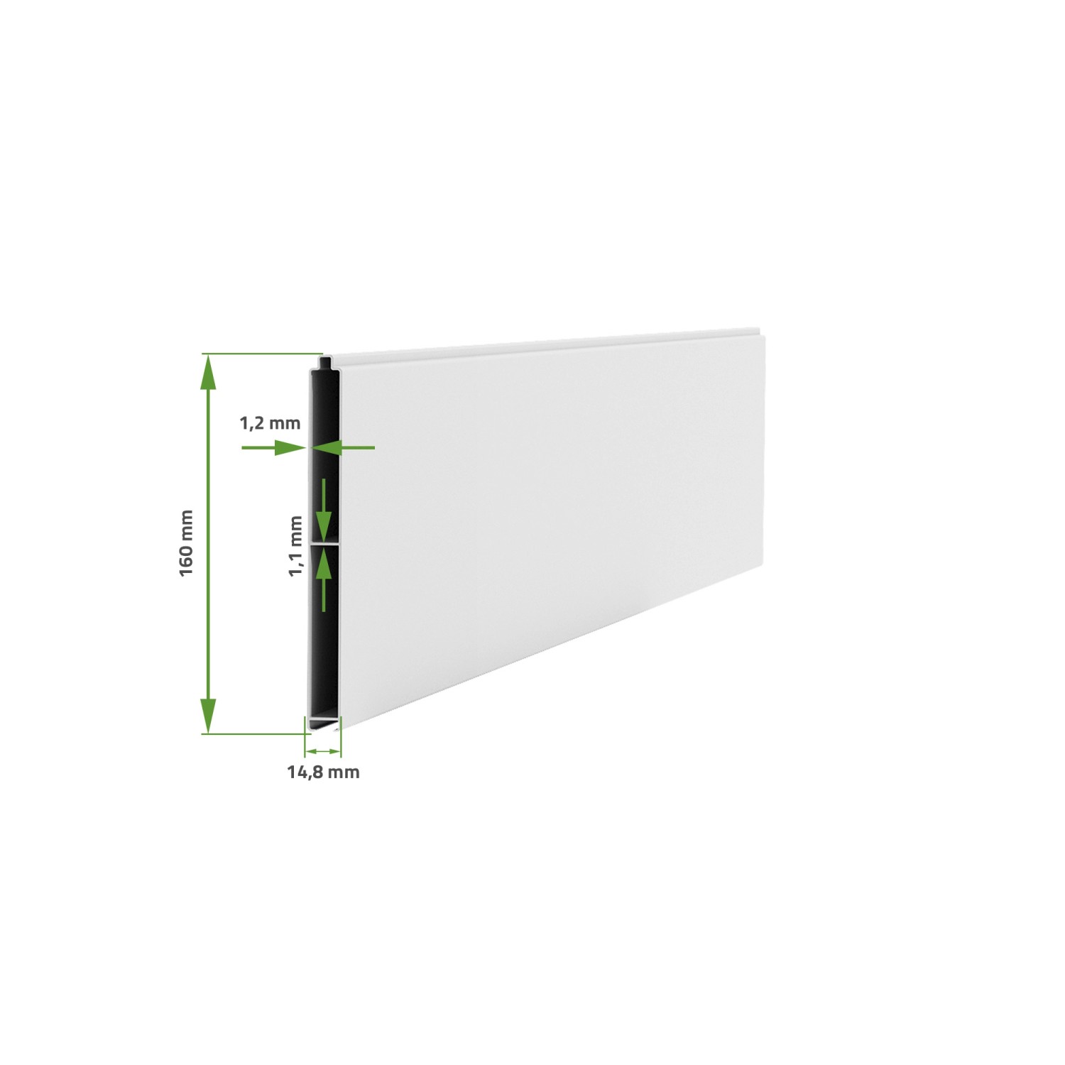 Detailansicht Casanoov Flügeltor Eiger, weiß, mit Maßangaben. Gartentor-Zubehör.